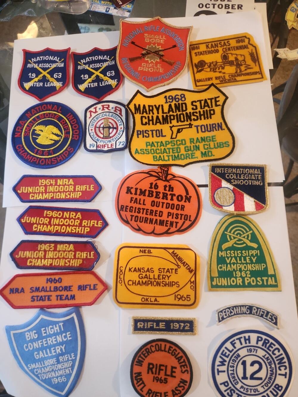 LOT OF 20 NRA SMALLBORE RIFLE PISTOLS PATCH NATIONAL MATCHES Gun Club 1960s 70s